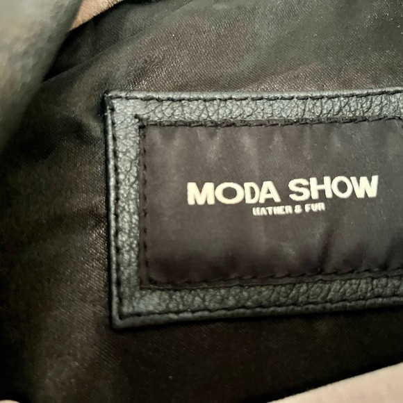 Women’s Black Leather Moda Show Biker Jacket Small - Picture 2 of 9